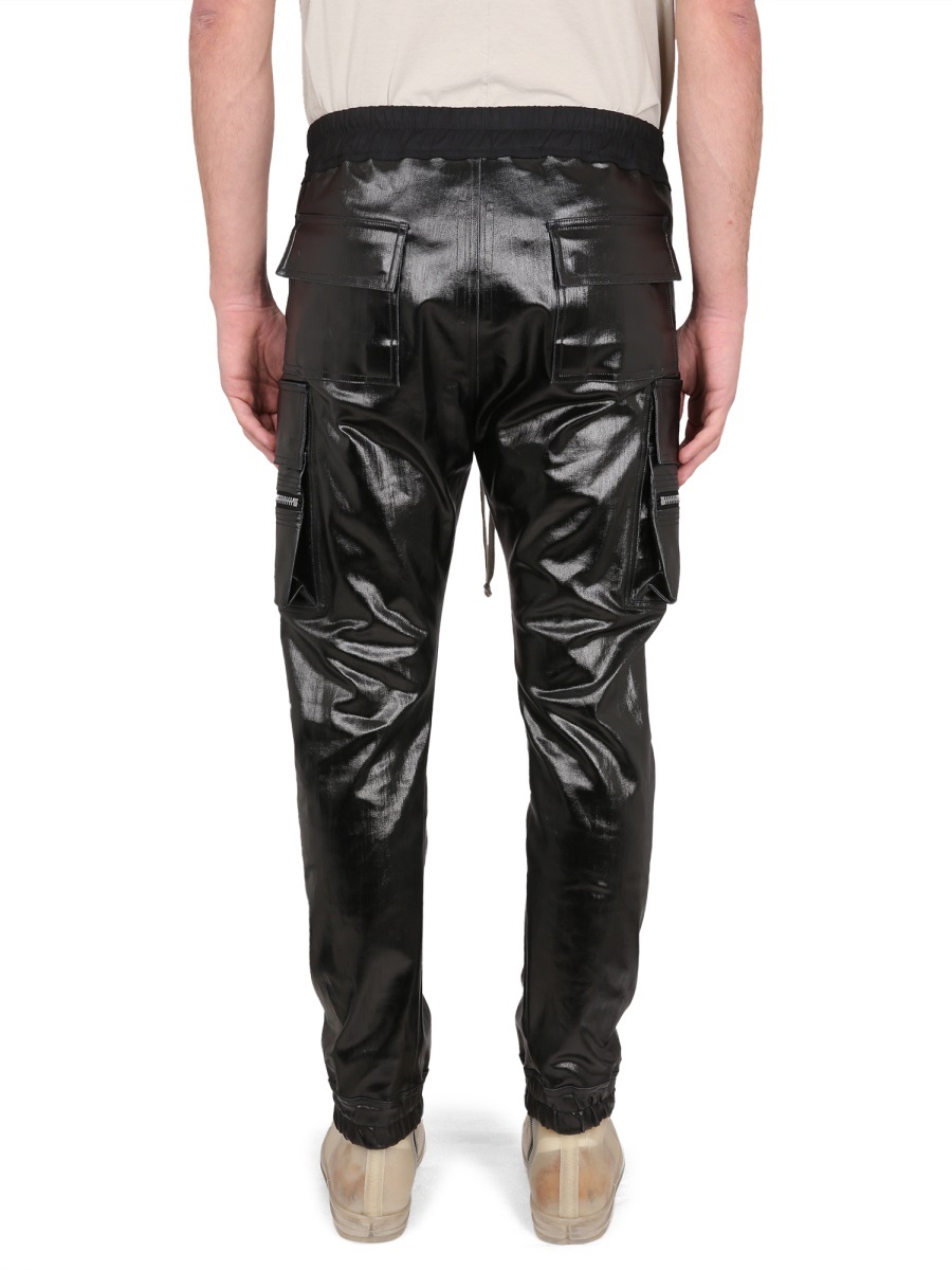 Rick Owens Elasticated Cargo Pants In Black