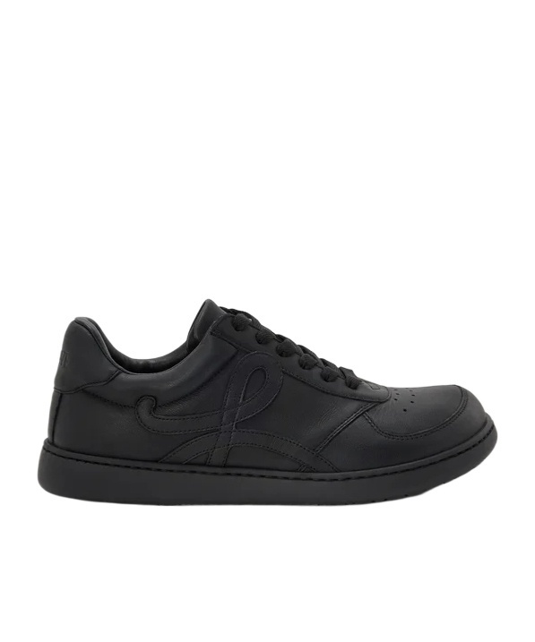 Loewe Jambo Logo-detail Leather Sneakers In Black