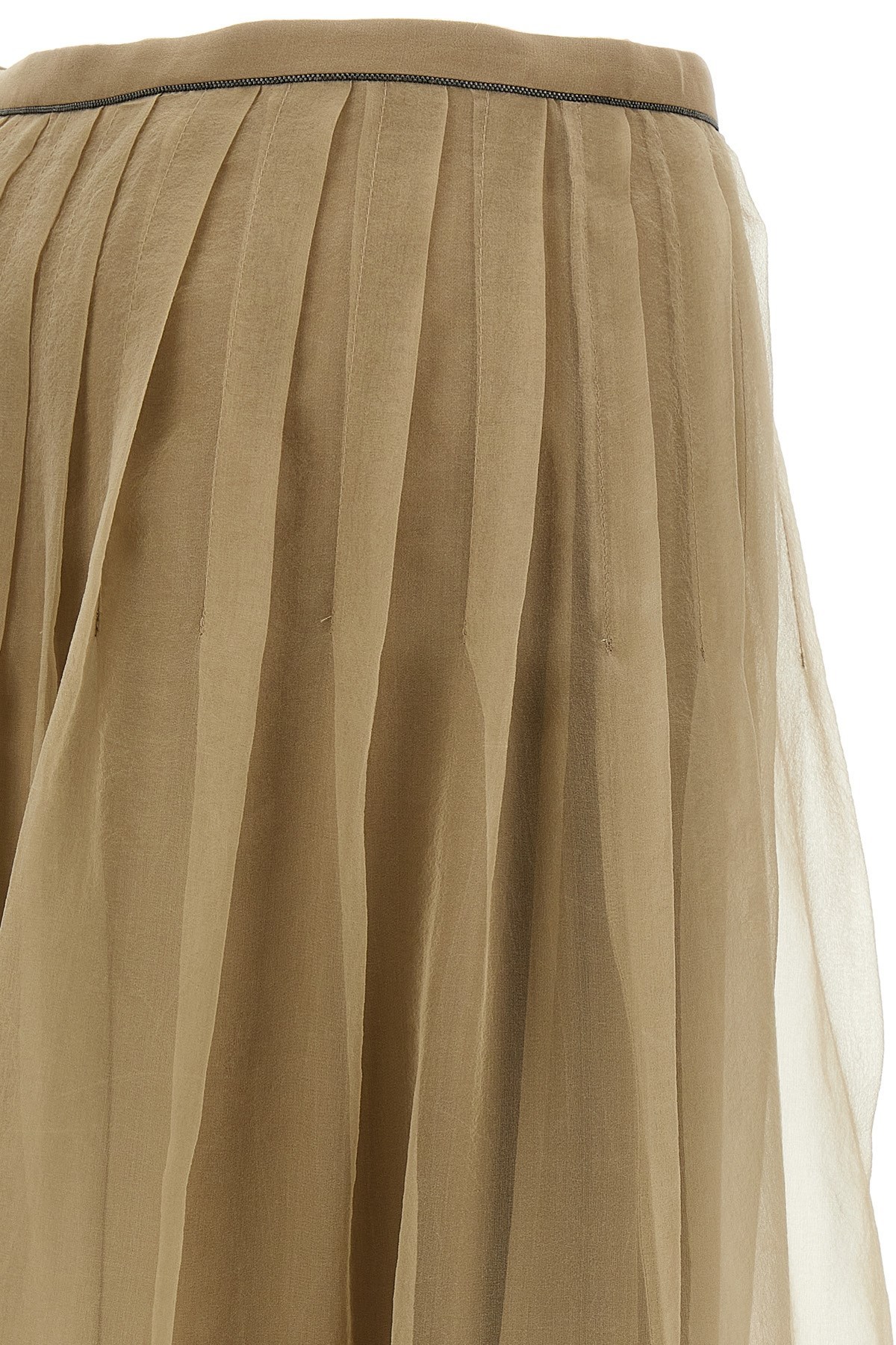 Shop Brunello Cucinelli Tulle Skirt In Green