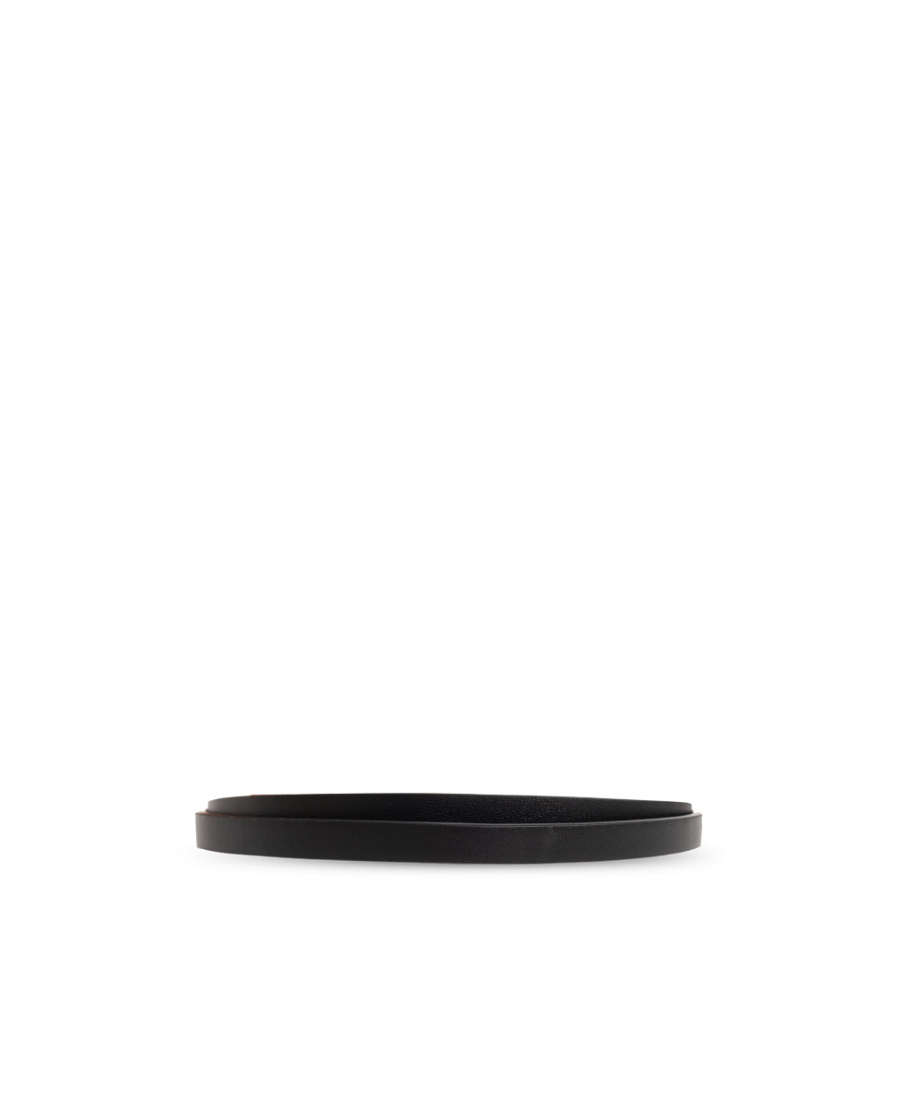 Bottega Veneta Knot-buckle Thin Leather Belt In Black