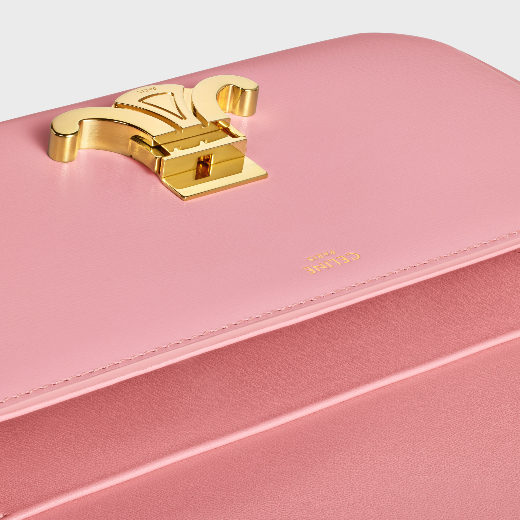 Celine Claude Glossy Shoulder Bag In Pink