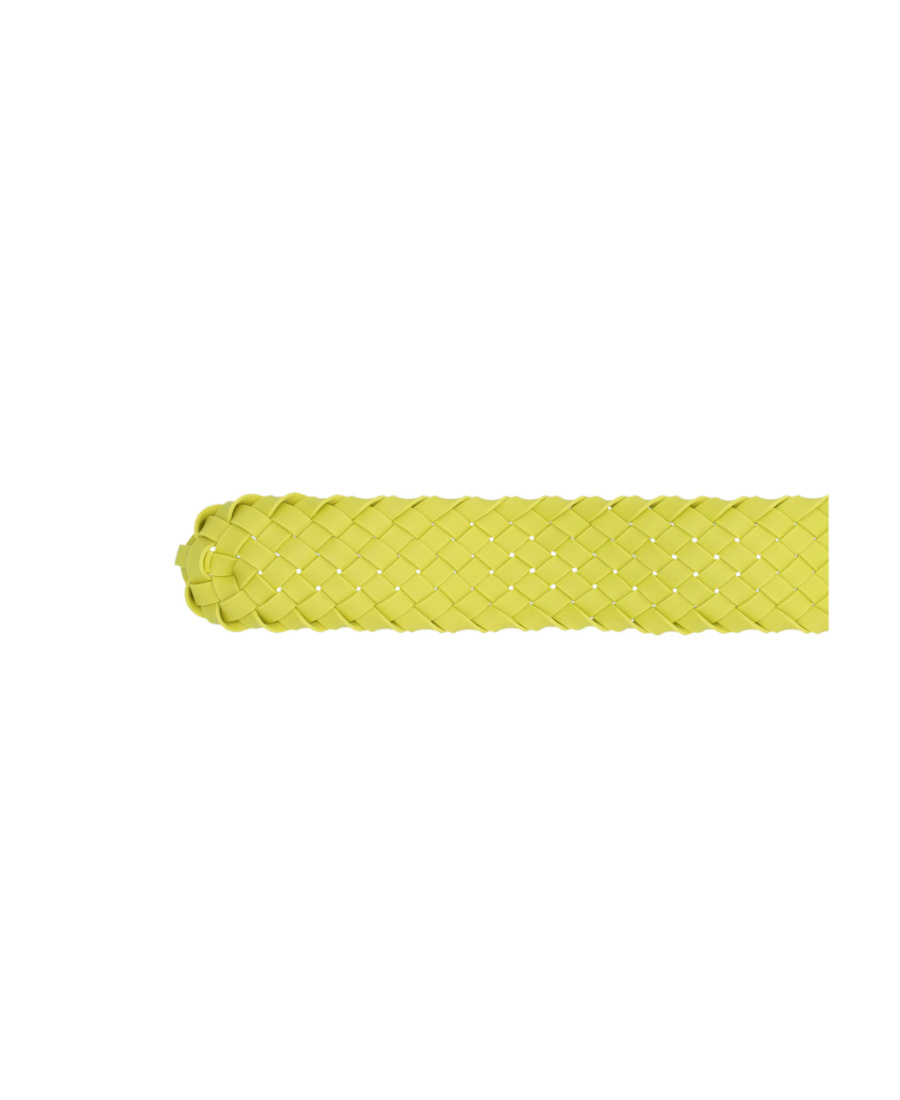 Bottega Veneta Raffia Buckle Belt In Yellow