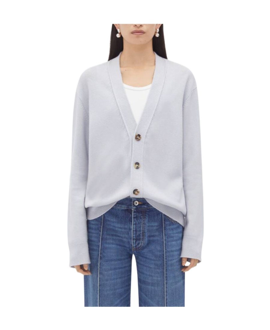 Bottega Veneta Embow-patch Cashmere Cardigan In White