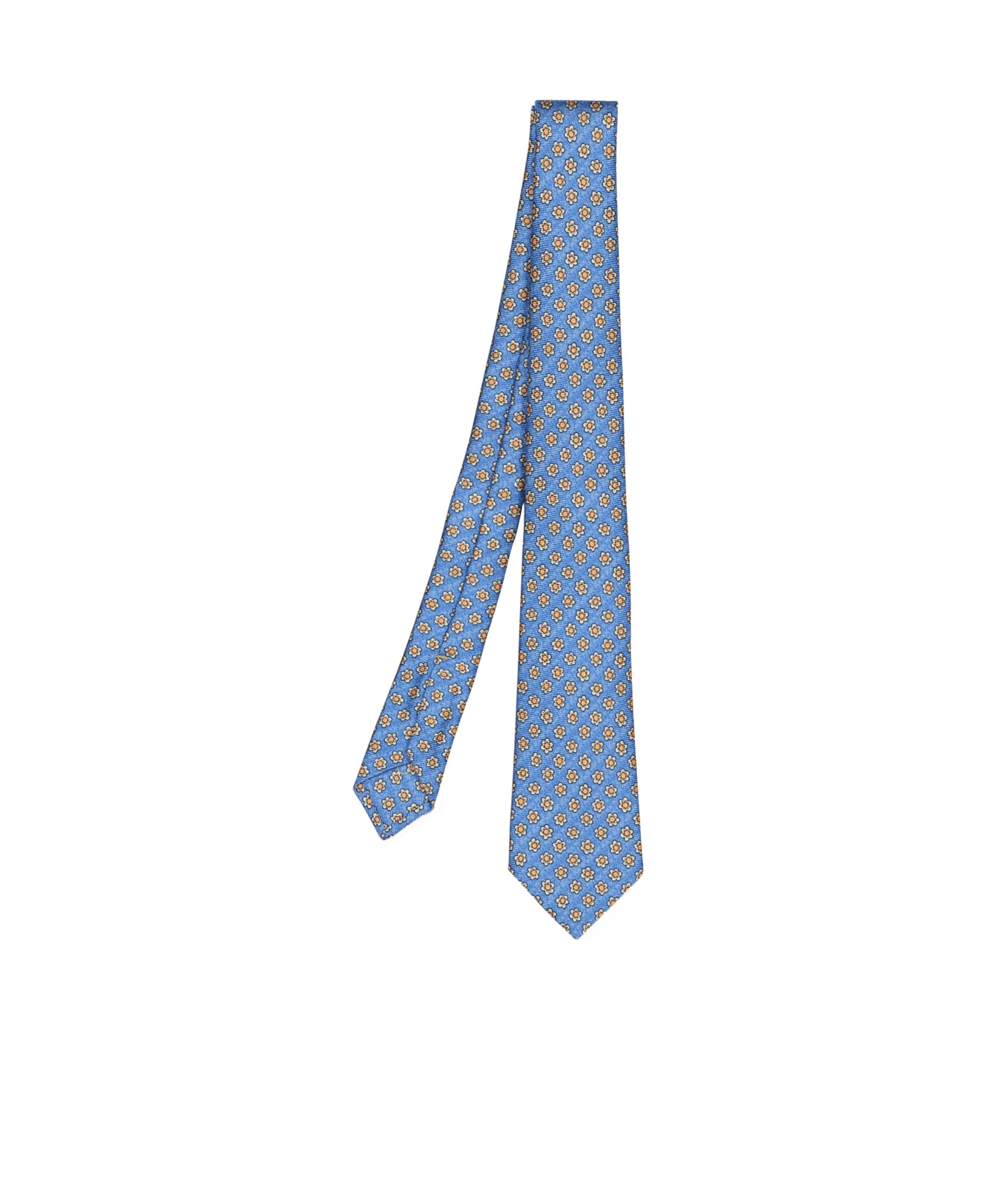 Kiton Micro Pattern Blue Diamond Tie In Blue
