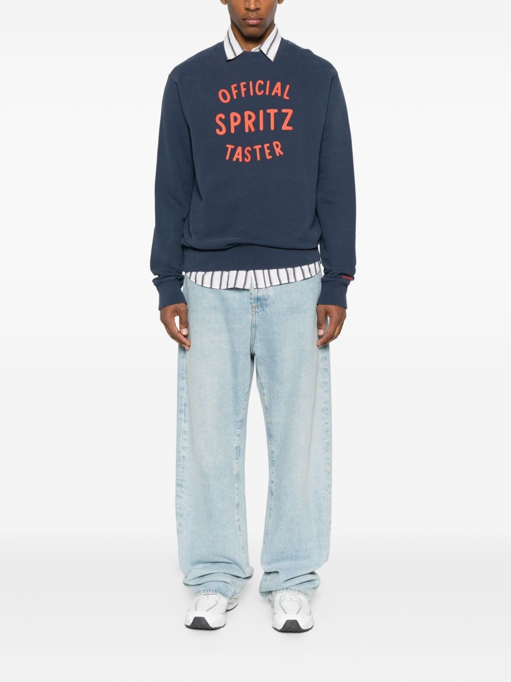 Mc2 Saint Barth Blue Crewneck Graphic Sweatshirt In Blue