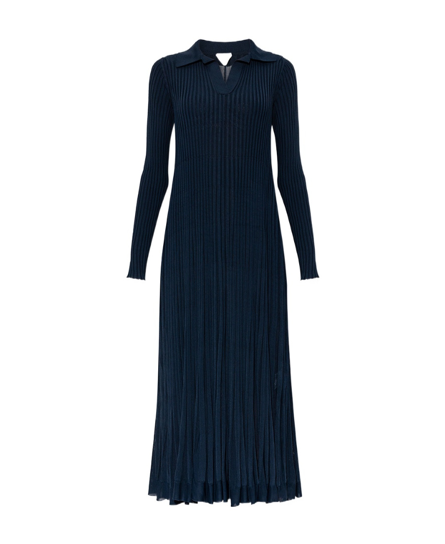 Shop Bottega Veneta Pleated Dress In Black