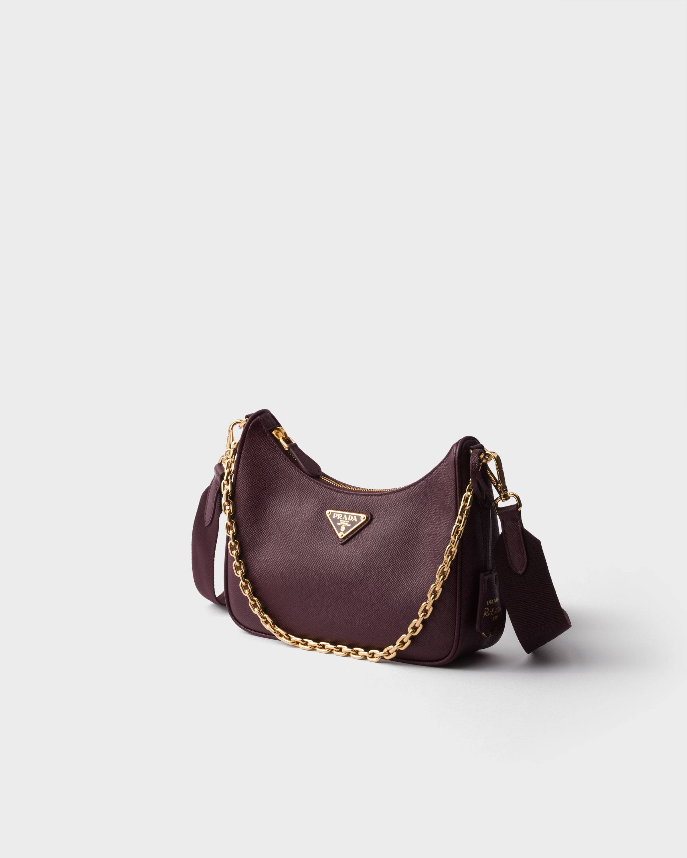 Prada Re-edition 2005 Zipped Shoulder Bag In Burgundy