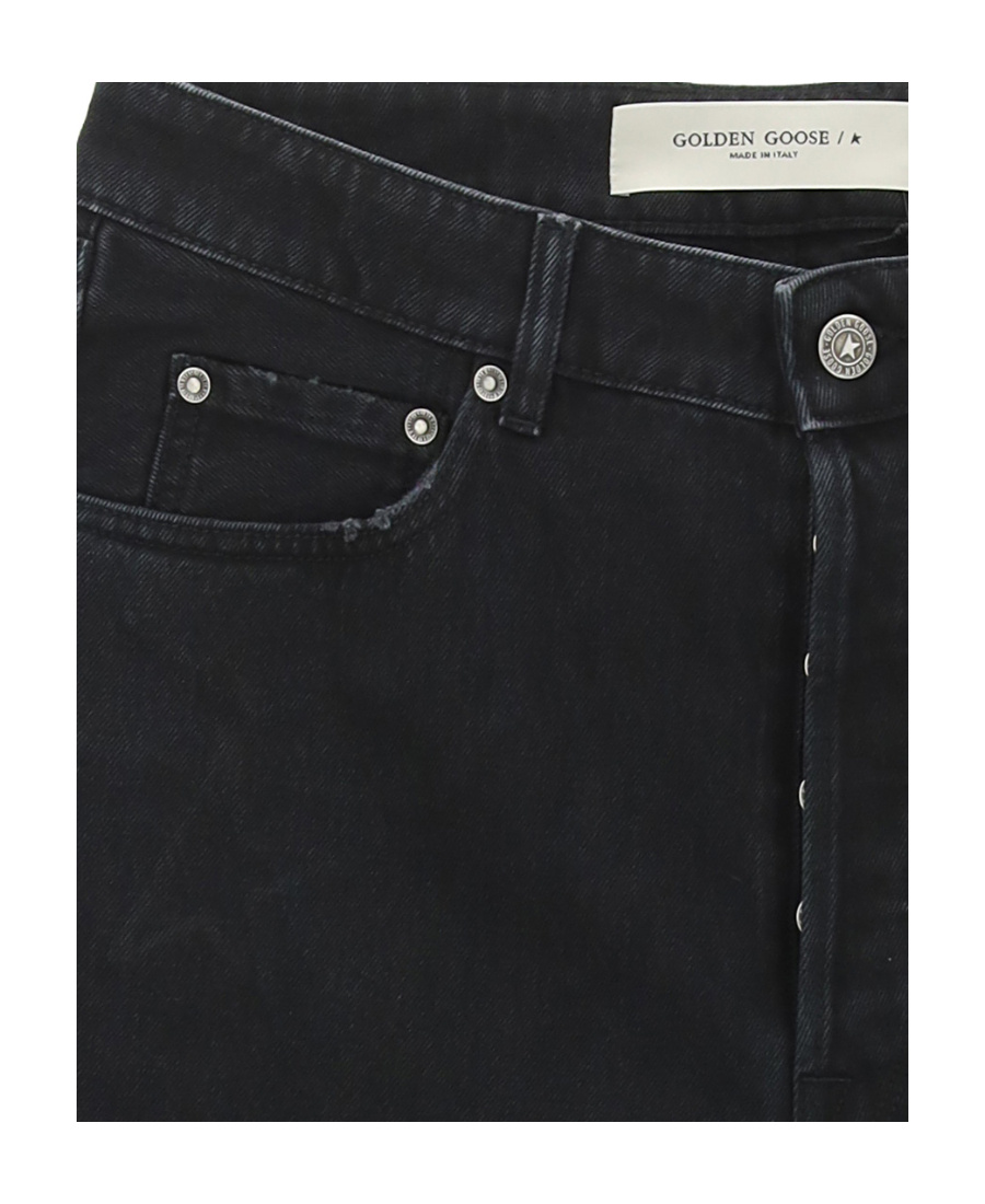 Golden Goose Logo-patch Straight-leg Jeans In Black