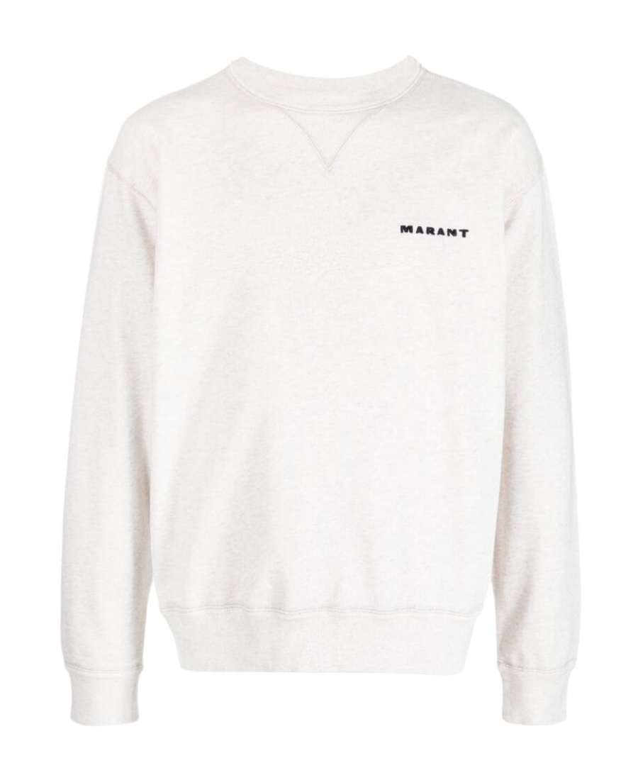 Isabel Marant Embroidered-logo Crew-neck Sweatshirt In White