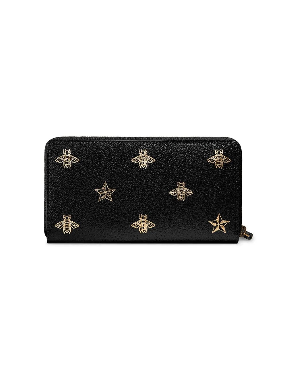 Gucci Bee Star Pattern Wallet In Black