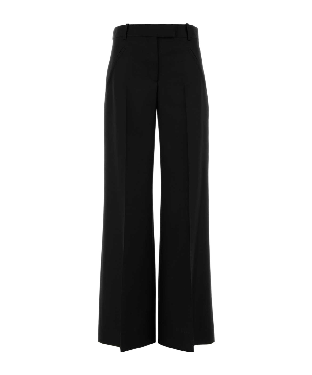 Alexander Mcqueen Wide-leg Pant In Wool Blend In Black