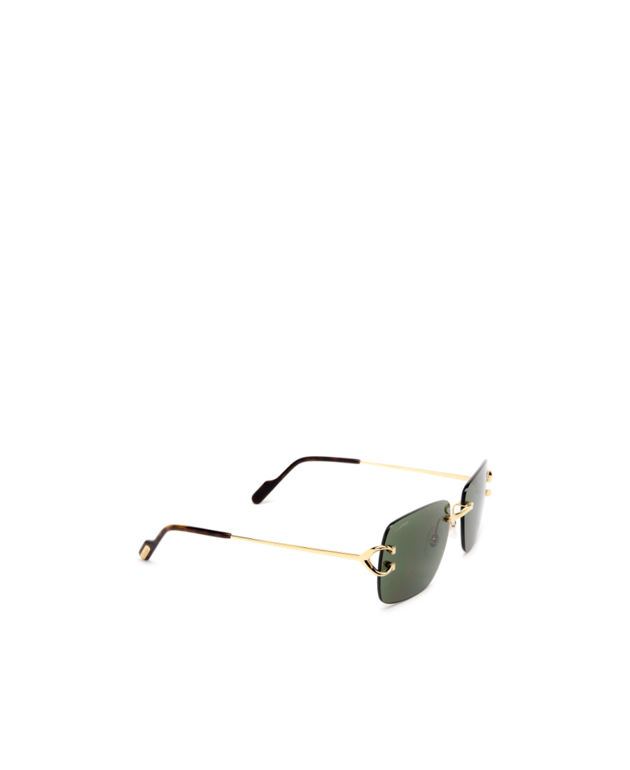 Cartier Rectangular Frame Sunglasses In Green