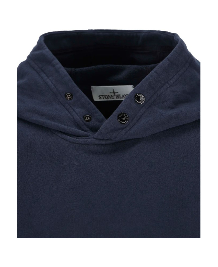 Stone Island Relaxed Fit Black Hoodie In Blue