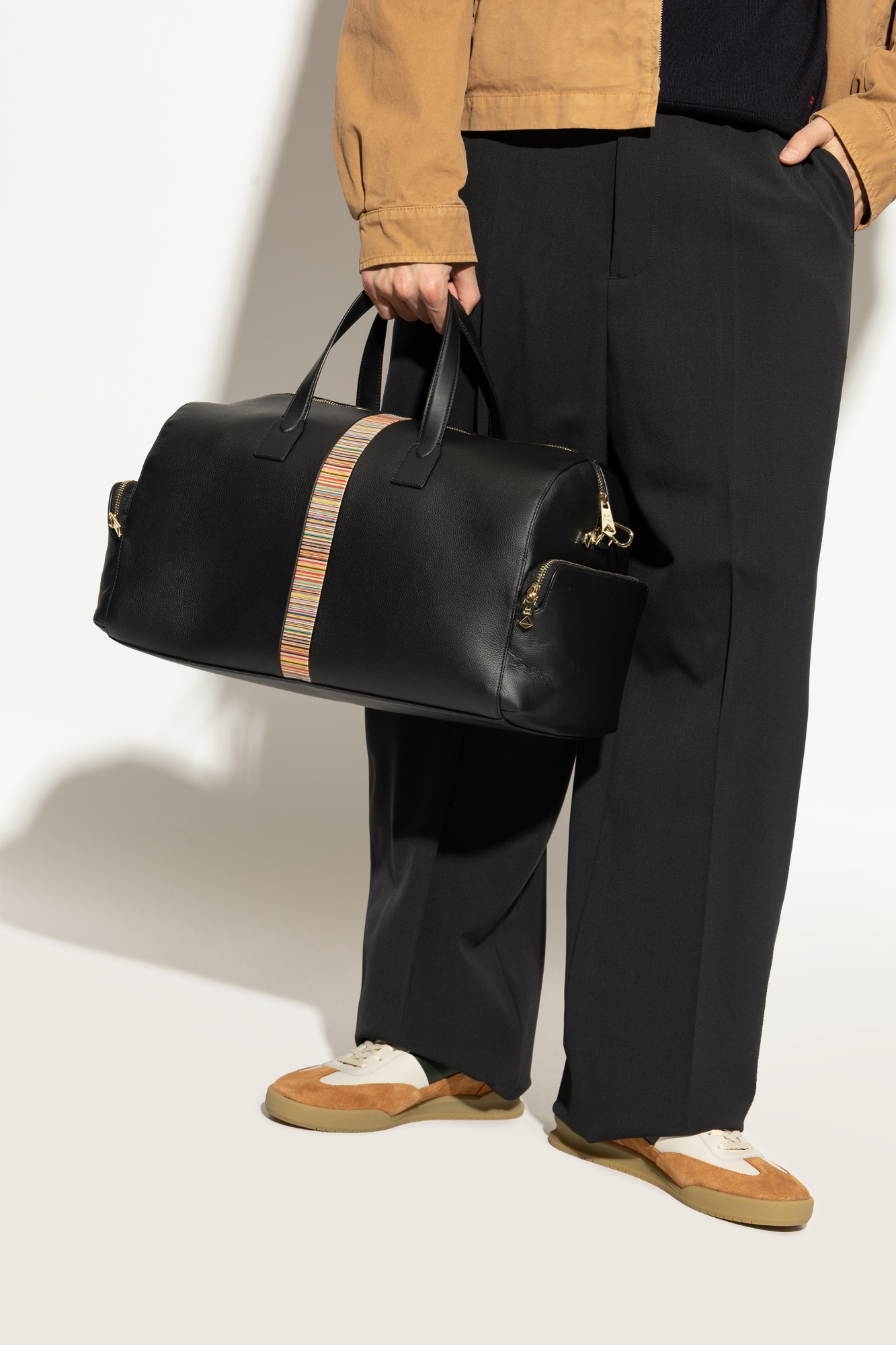 Paul Smith Black Signature Stripe Duffle Bag