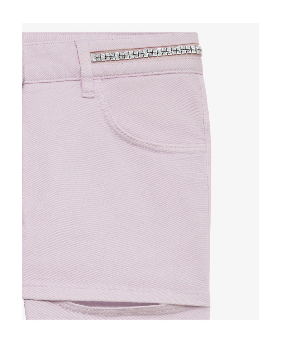 Givenchy Logo Imitation Mini Skirt Trim Slim Jeans In Purple