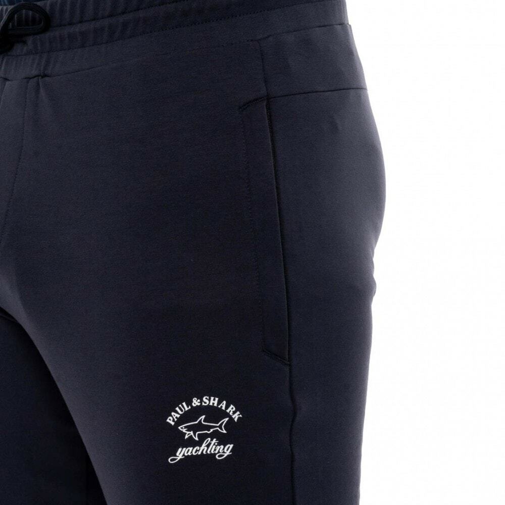 Paul & Shark Logo-print Tapered Track Trousers In Black