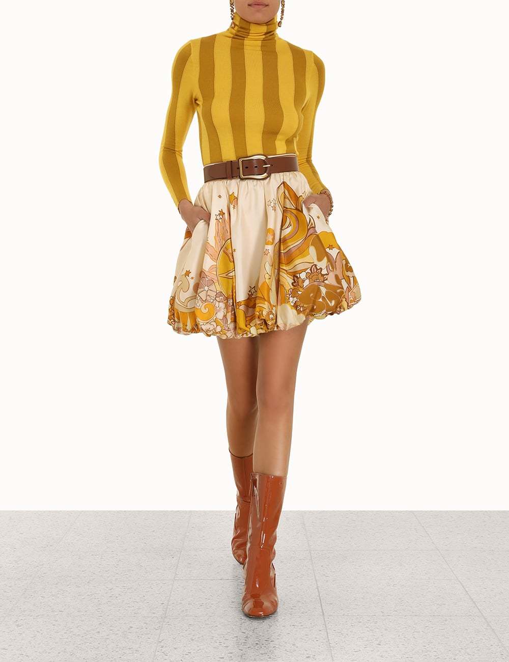 Zimmermann Printed Pattern Skirt In White