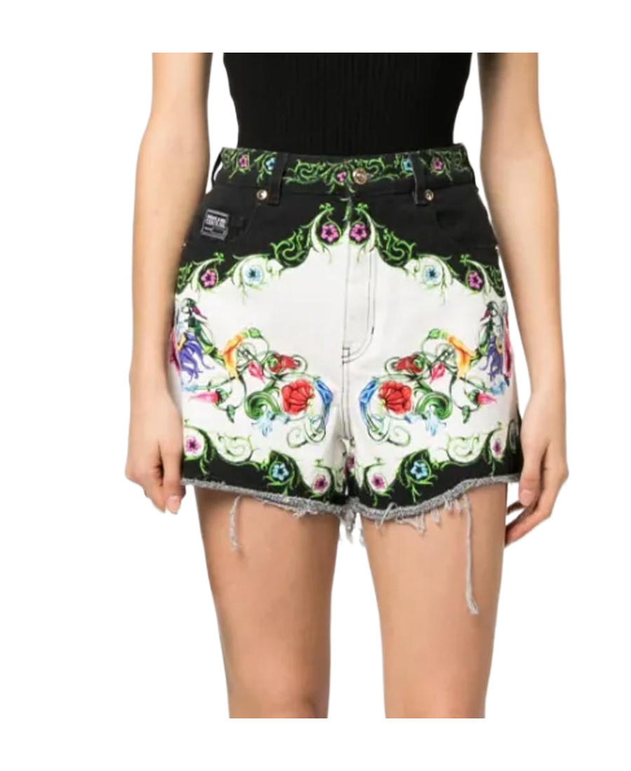 Versace Jeans Baroque-print Short Shorts In White