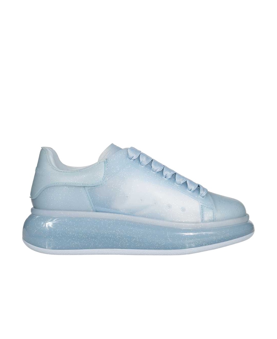 Alexander Mcqueen Oversized Glitter Spring Onion Rubber Sports Shoes In Blue