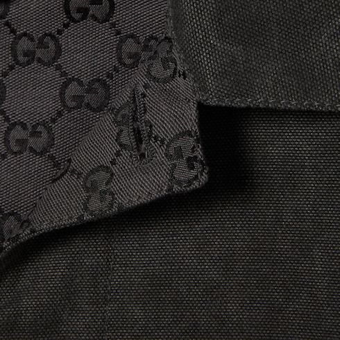 Gucci Delavé Cotton Canvas Jacket In Gray