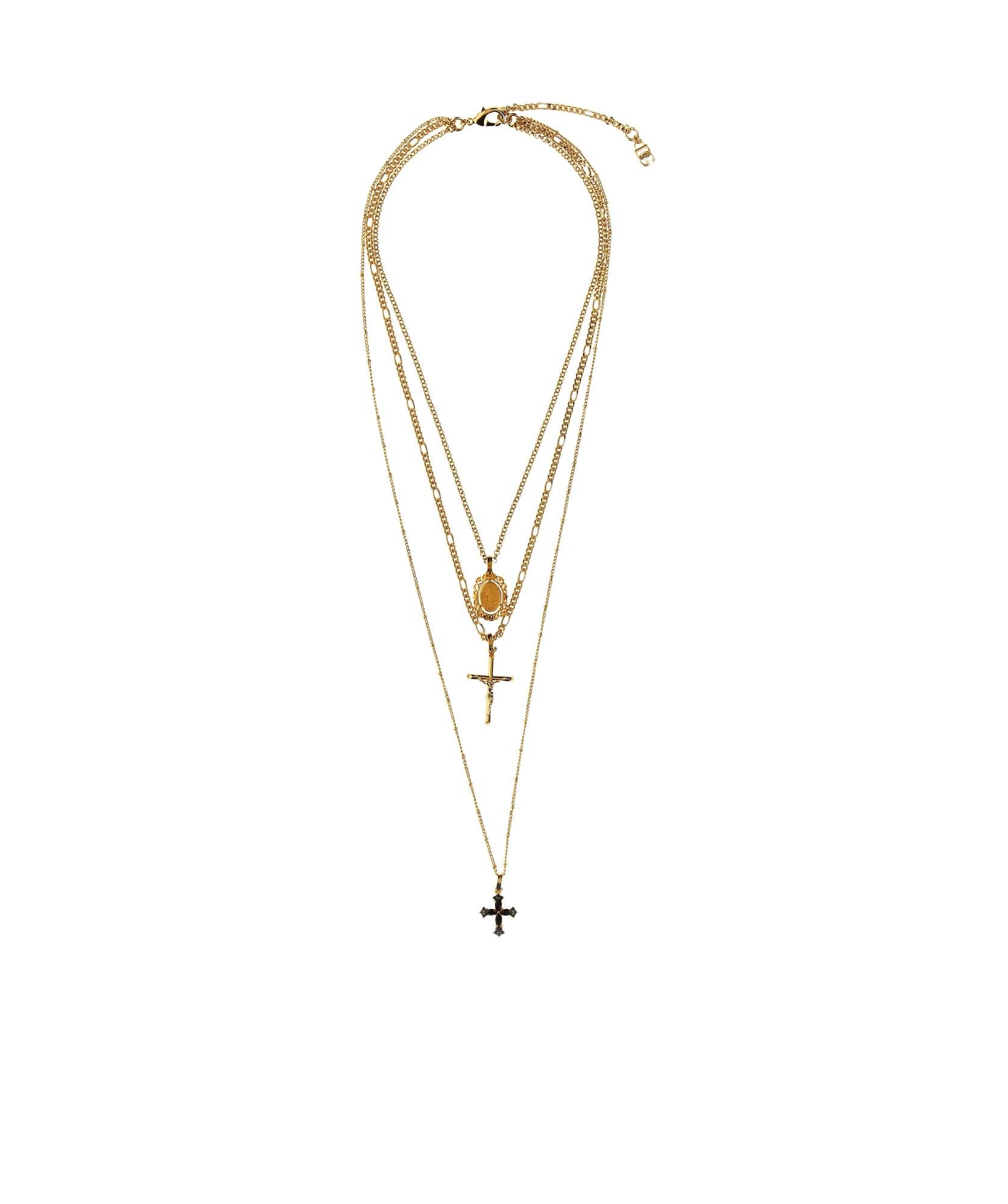 Dolce & Gabbana Multi-chain Necklace In Yellow