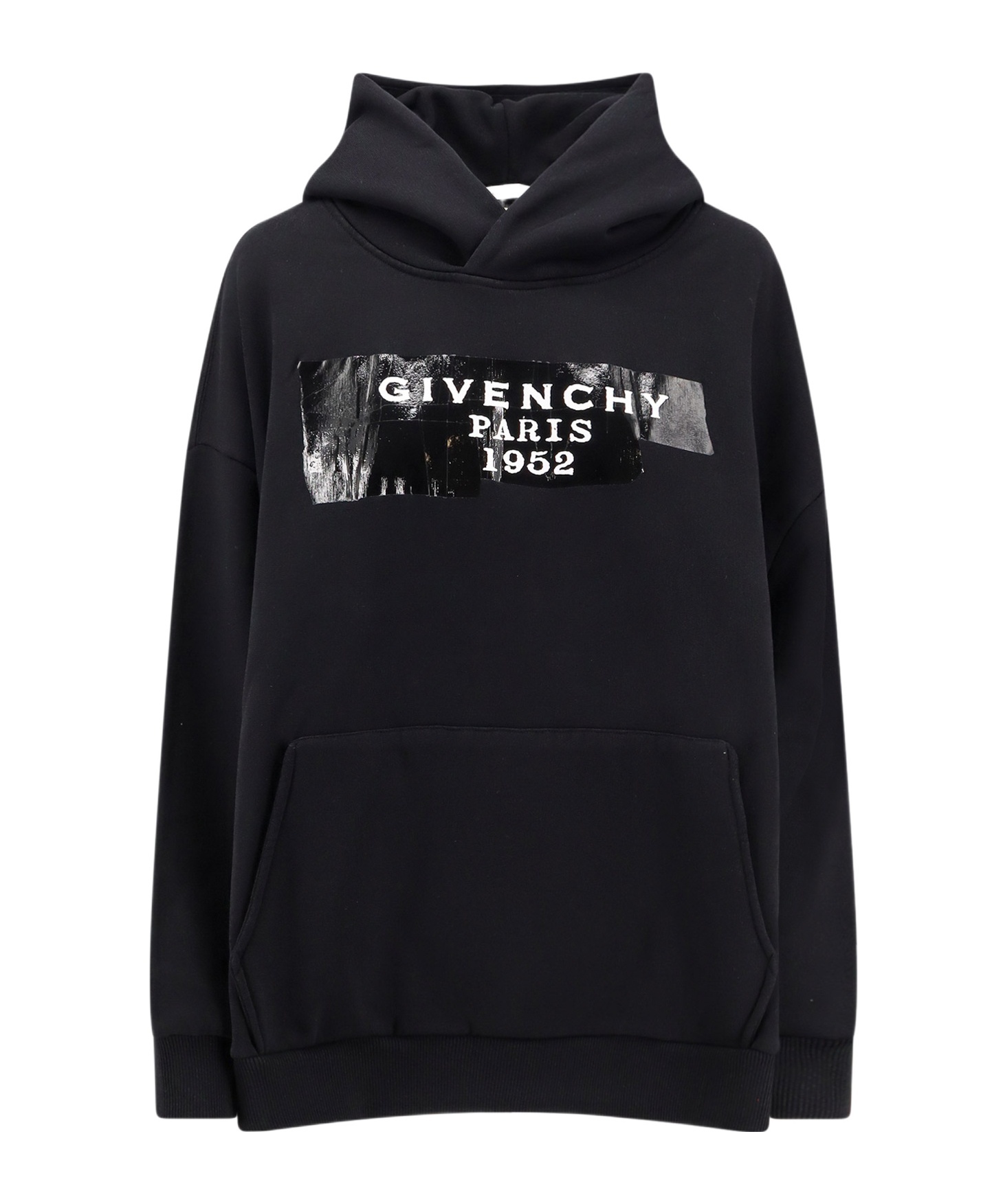 Givenchy Hooded Cotton Sweatshirt Featuring Kangaroo Pocket In Black