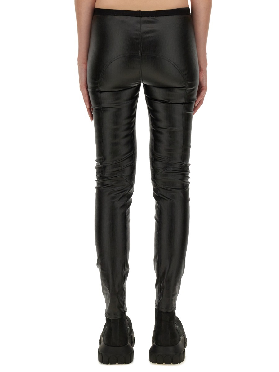 Rick Owens Lurex High-waisted Pants With Gathered Detail In Black