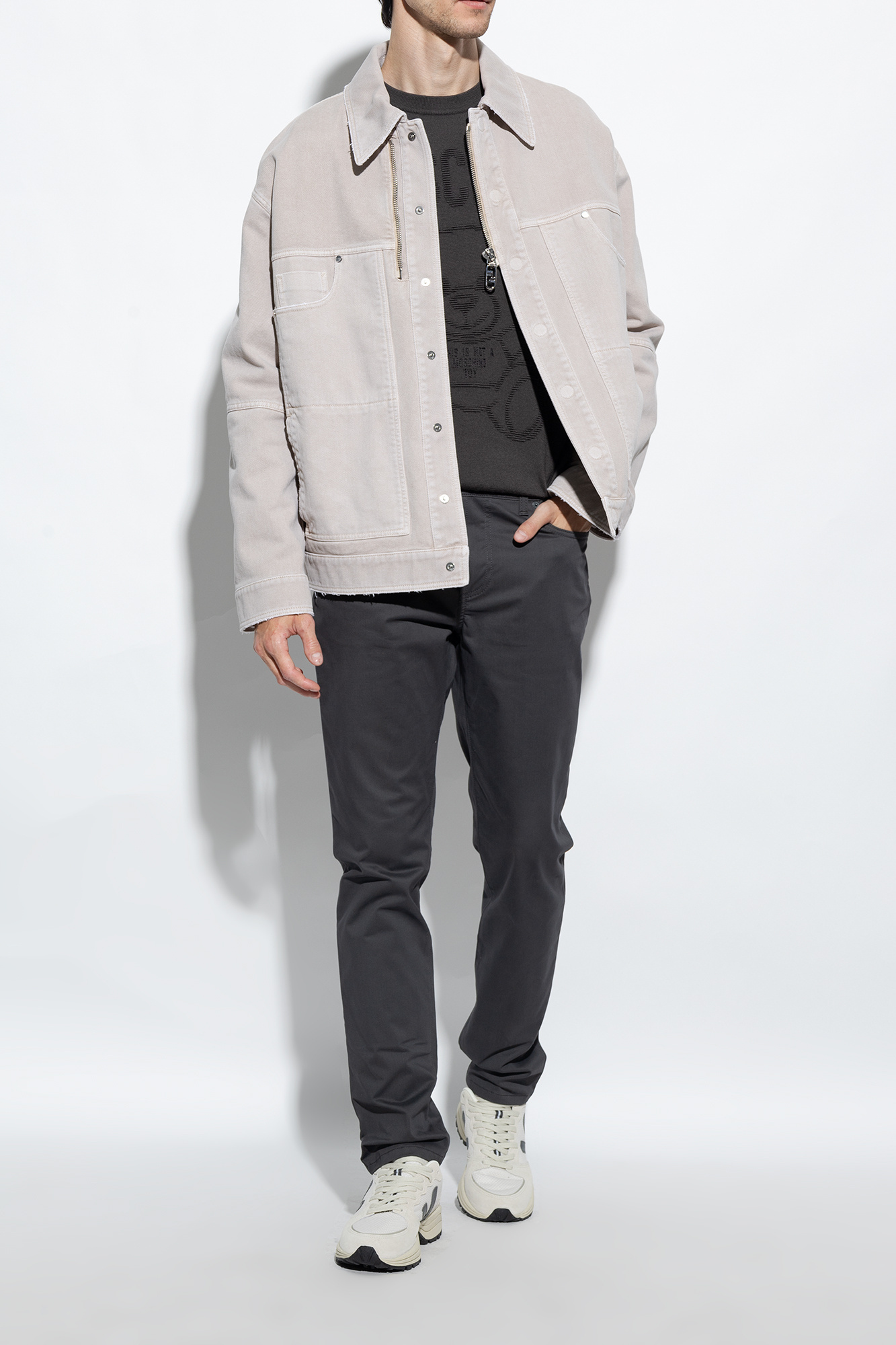 VEJA VENTURI ALVEOMESH LEATHER LOW-TOP SNEAKERS