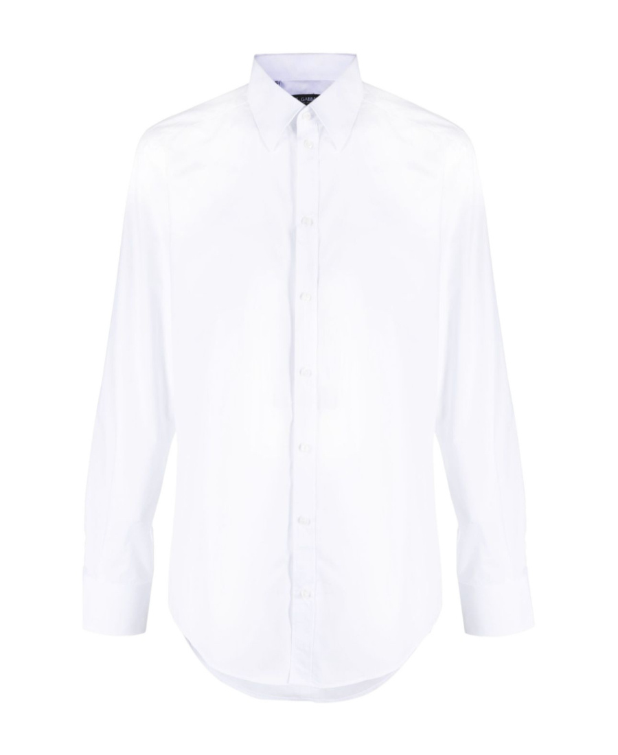 Dolce & Gabbana Martini Popeline Shirt With Spread Collar In White