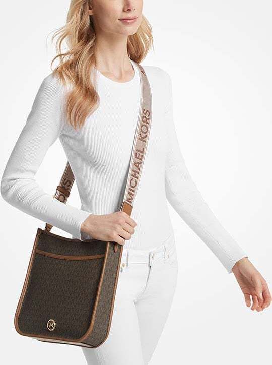 Michael Michael Kors Logo-print Cross Body Bag In Brown