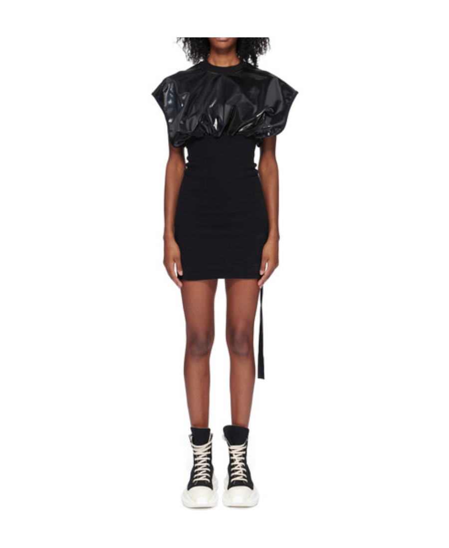 Rick Owens Drkshdw Cinched Waist Minidress In Black
