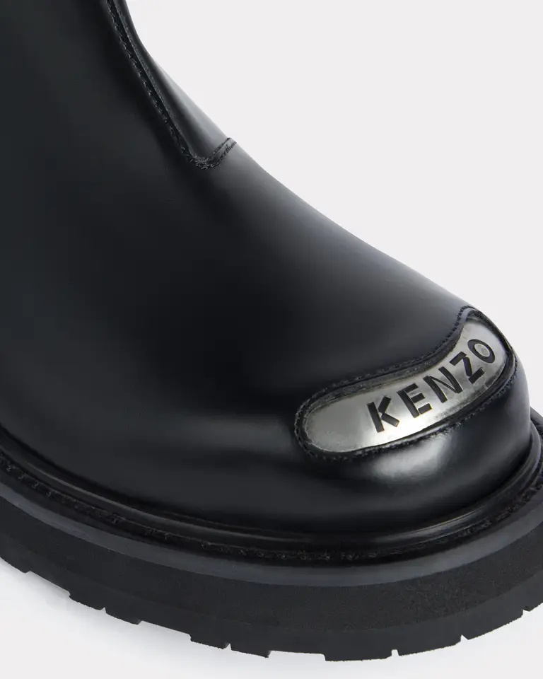 Kenzo 'smile' Chelsea Boots In Leather In Black