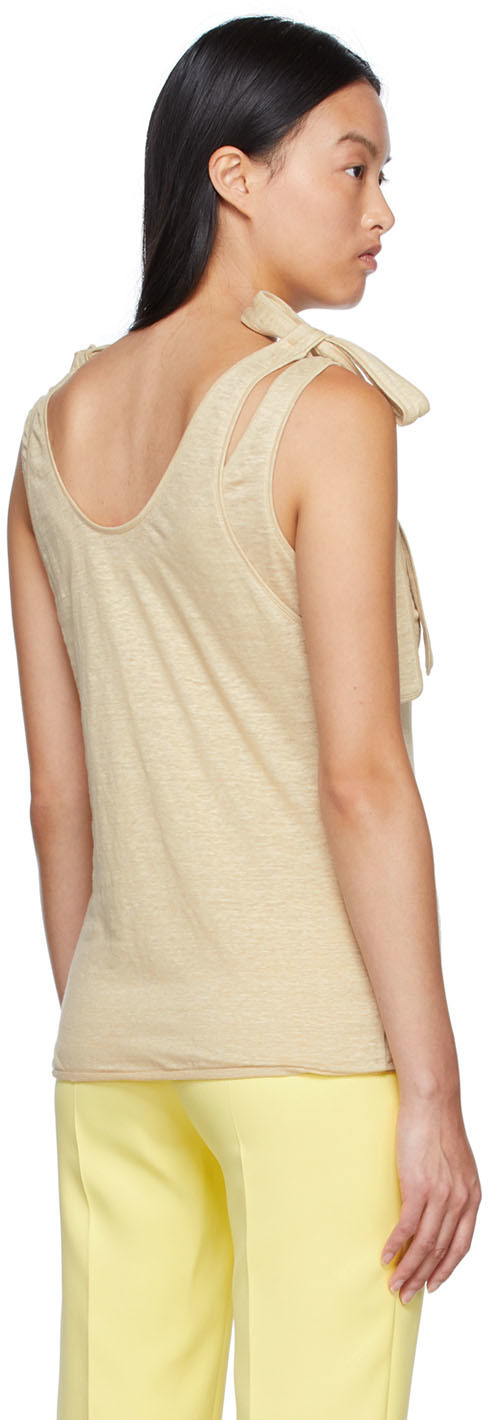 Chloé Pink Linen Tank Top In Nude