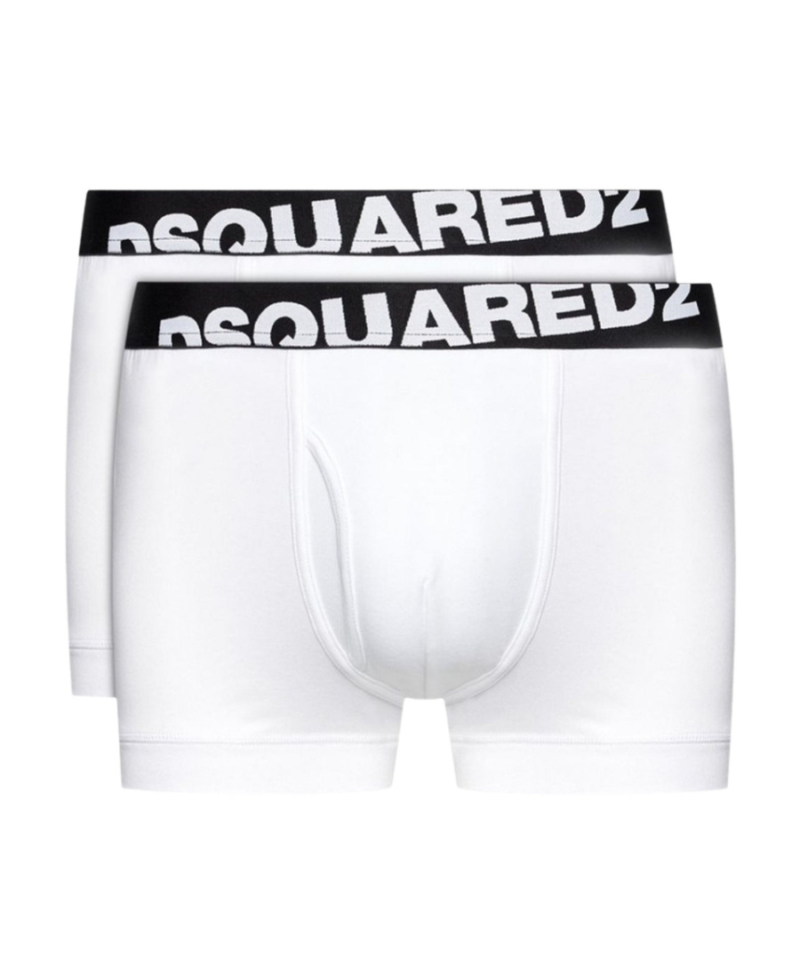 Dsquared2 Logo-waistband Pack Of Two Boxer Shorts In White