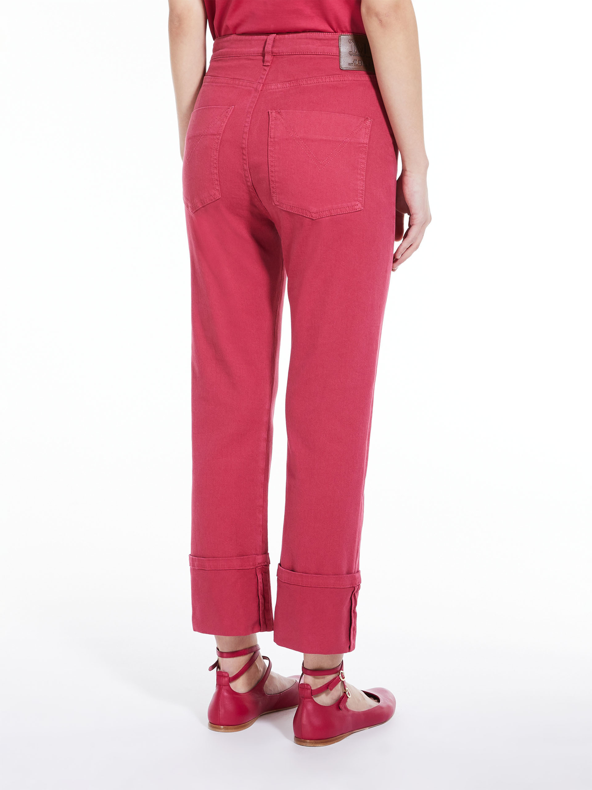 Max Mara Cropped Stretch-cotton Jeans In Pink