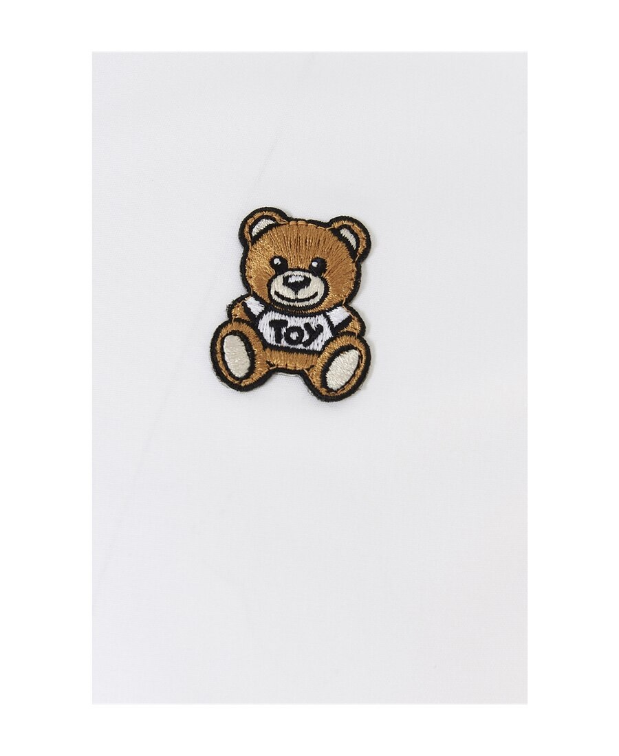 Moschino White Teddy Patch Shirt In White