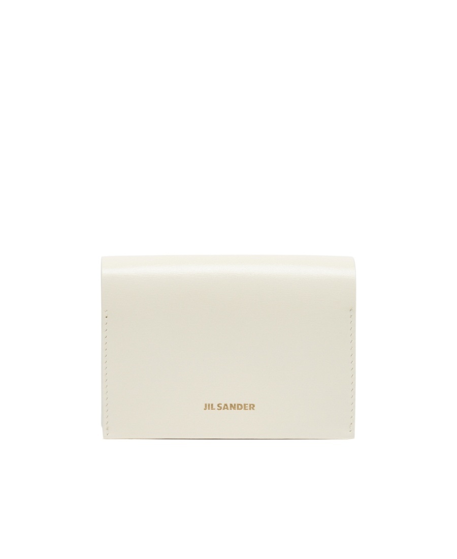Jil Sander Logo-stamp Leather Card Holder In White