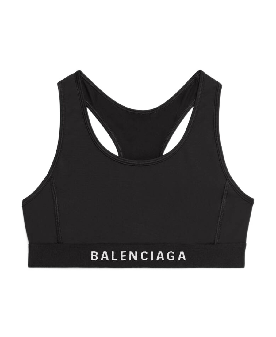 Balenciaga Logo Sports Bra In Black