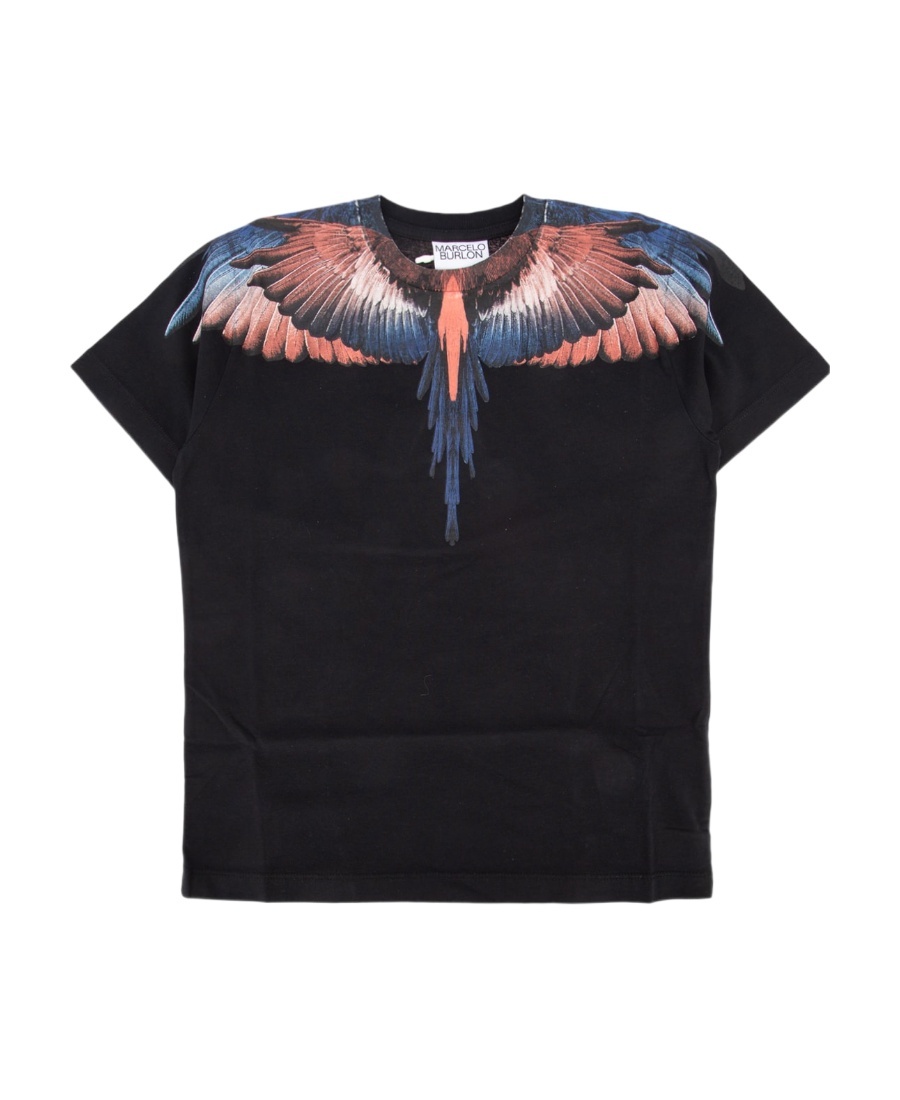 Marcelo Burlon County Of Milan Wings-print Organic-cotton T-shirt In Black