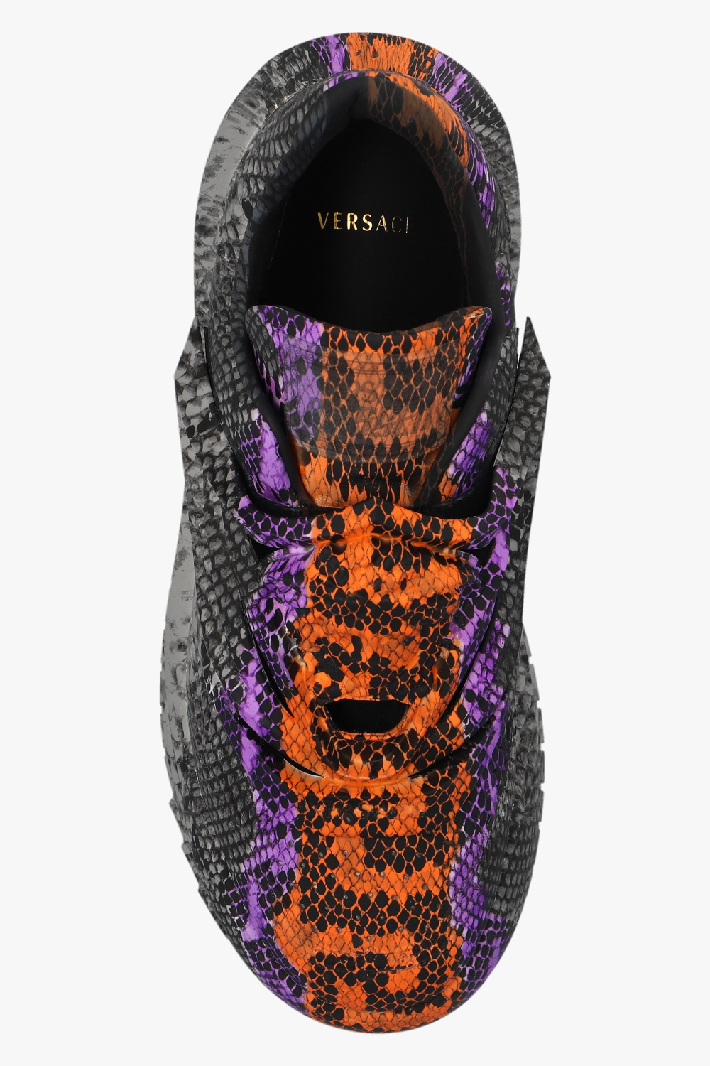 Versace Odissea Python Greca-print Sneakers In Black