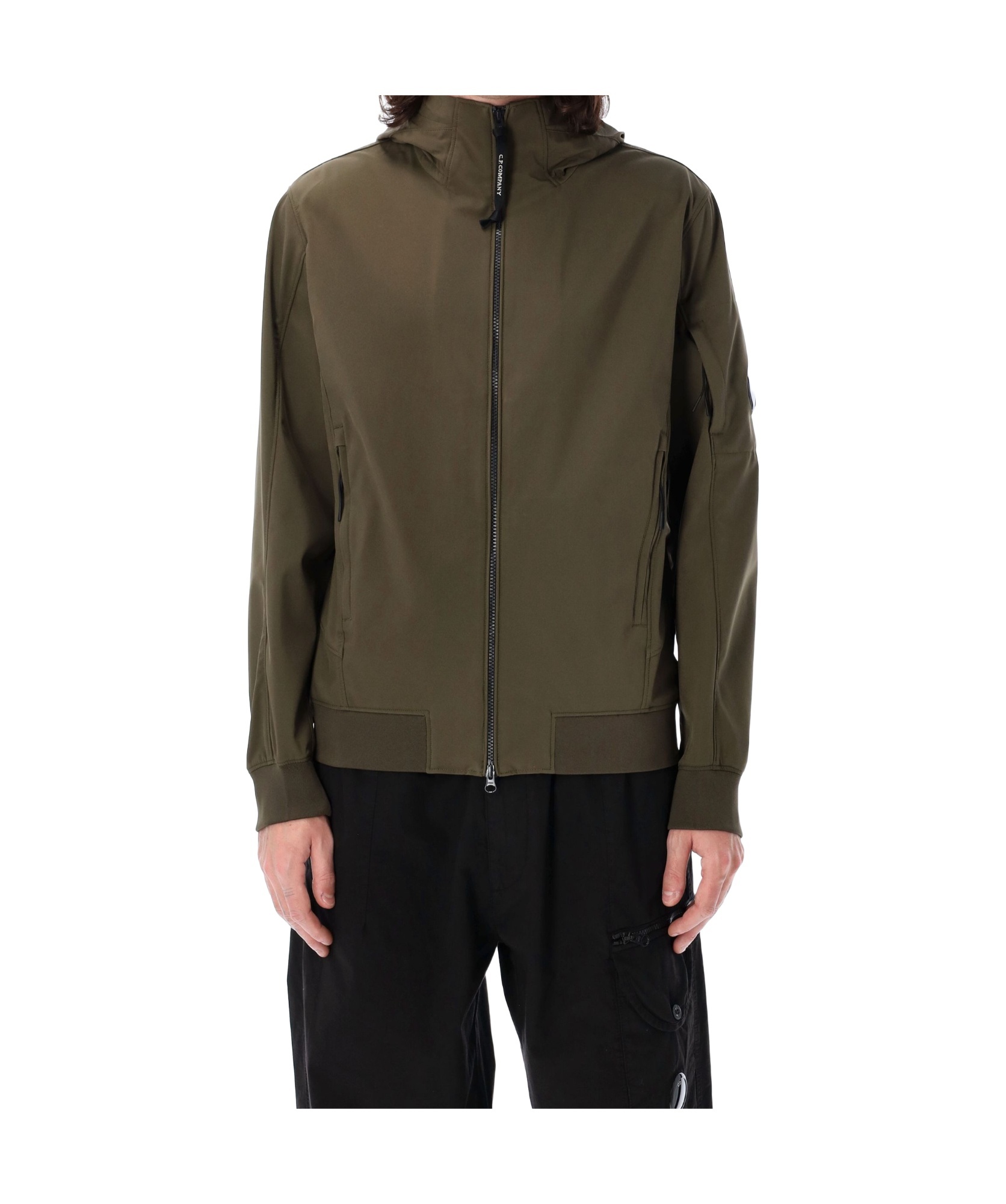 C.p. Company Recycled Polyester Hooded Jacket Lens In Brown
