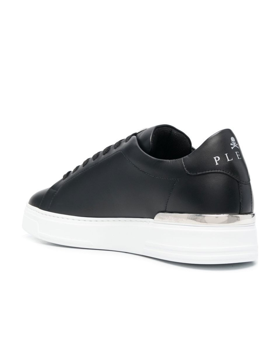 Philipp Plein Low-top Hexagon Leather Sneakers In Black
