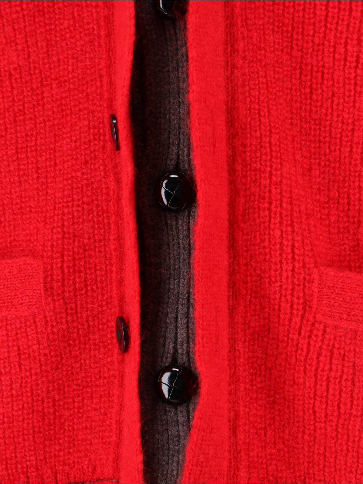 Sacai Long-sleeved Knitted Cardigan In Red
