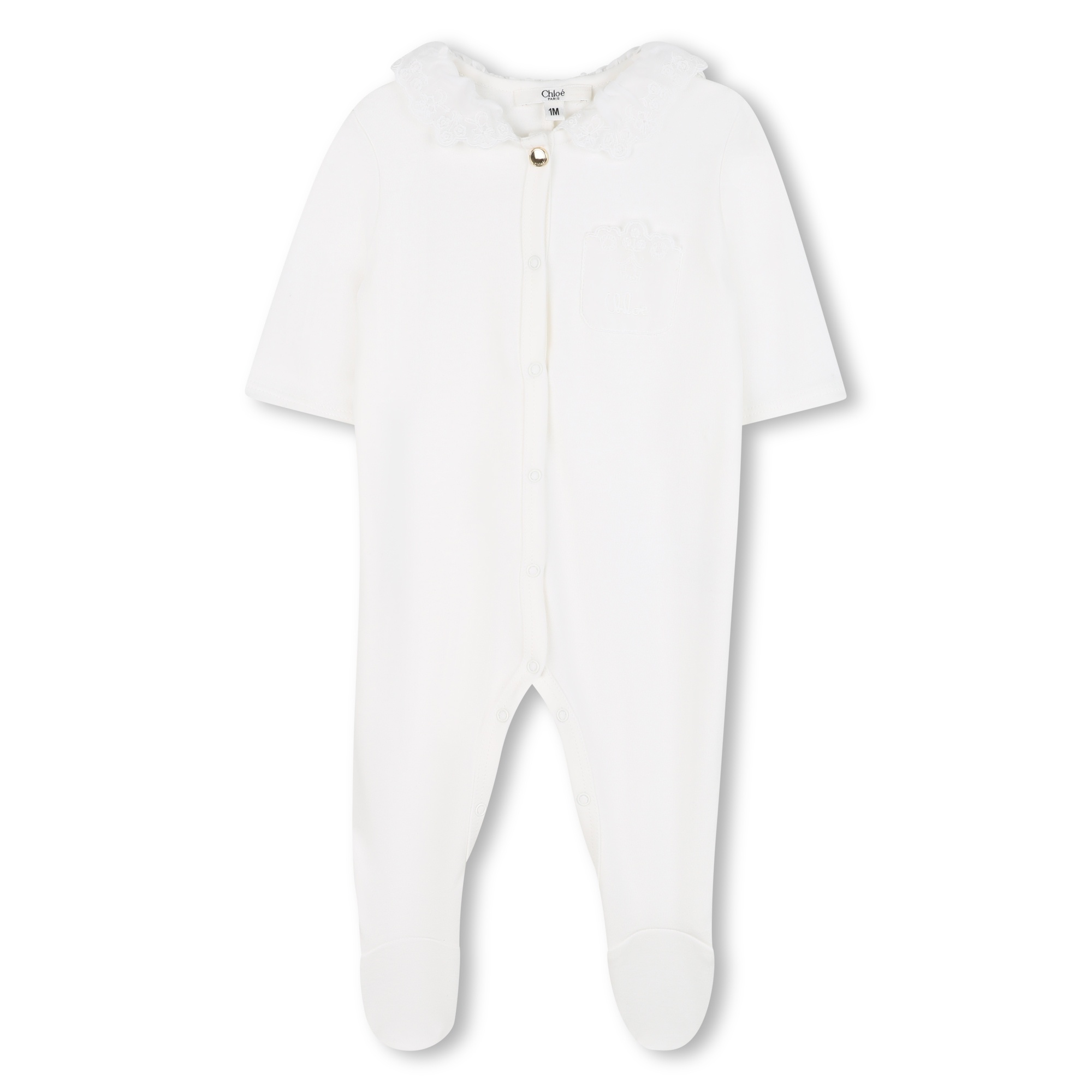 Chloé Long-sleeved Three-piece Bodysuit In White