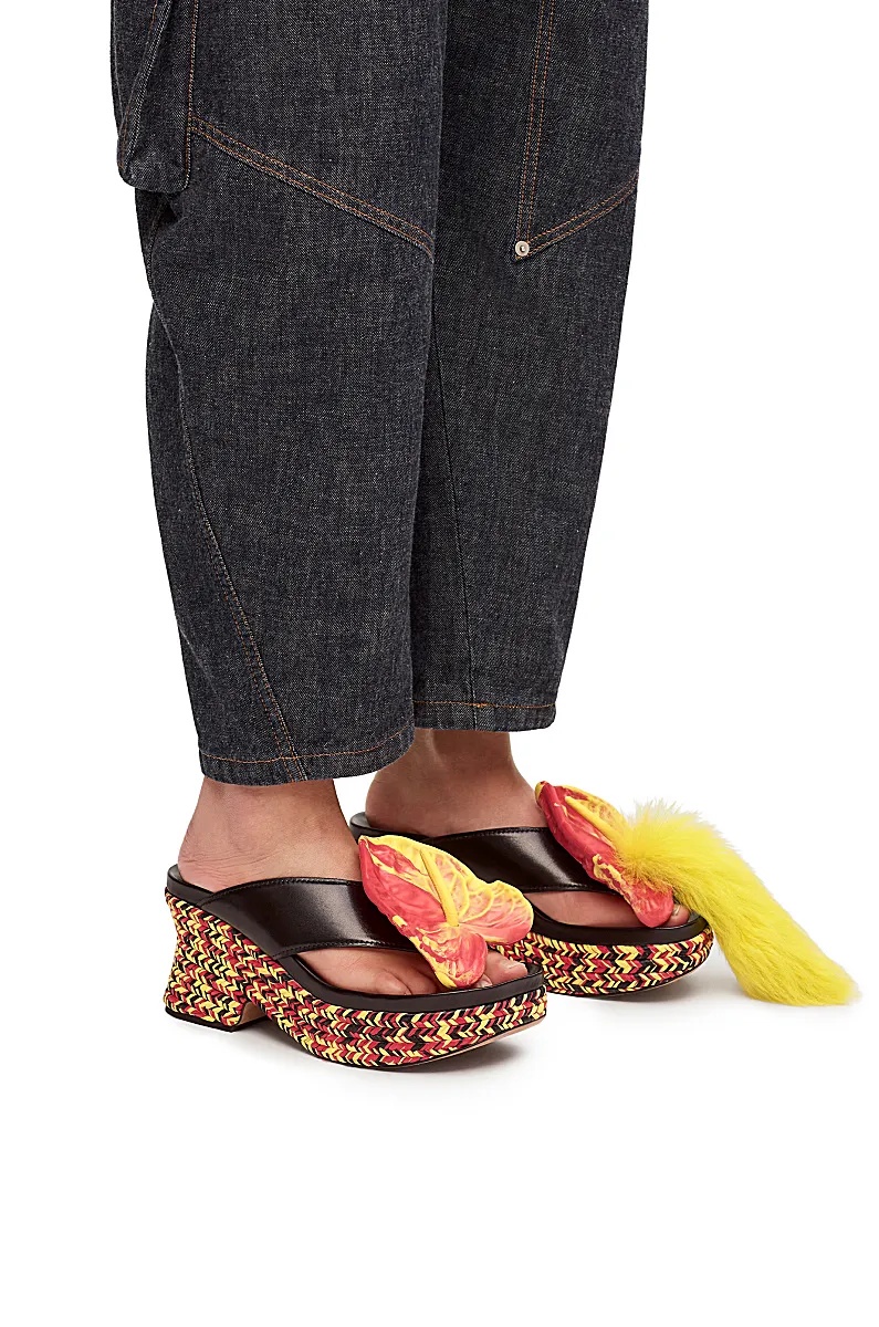 Loewe Petal Thick-soled Sandals In Multicolor