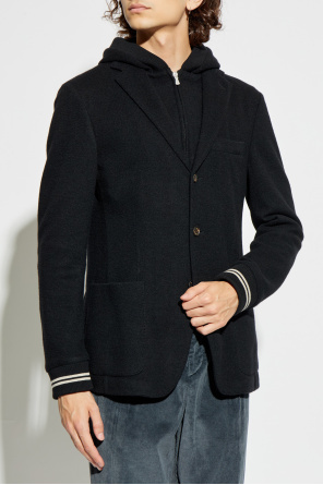 Eleventy Jacket With Detachable Hood In Black