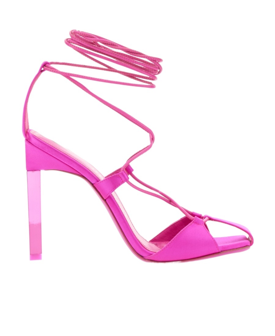 Attico Adele Lace-up Pumps In Pink