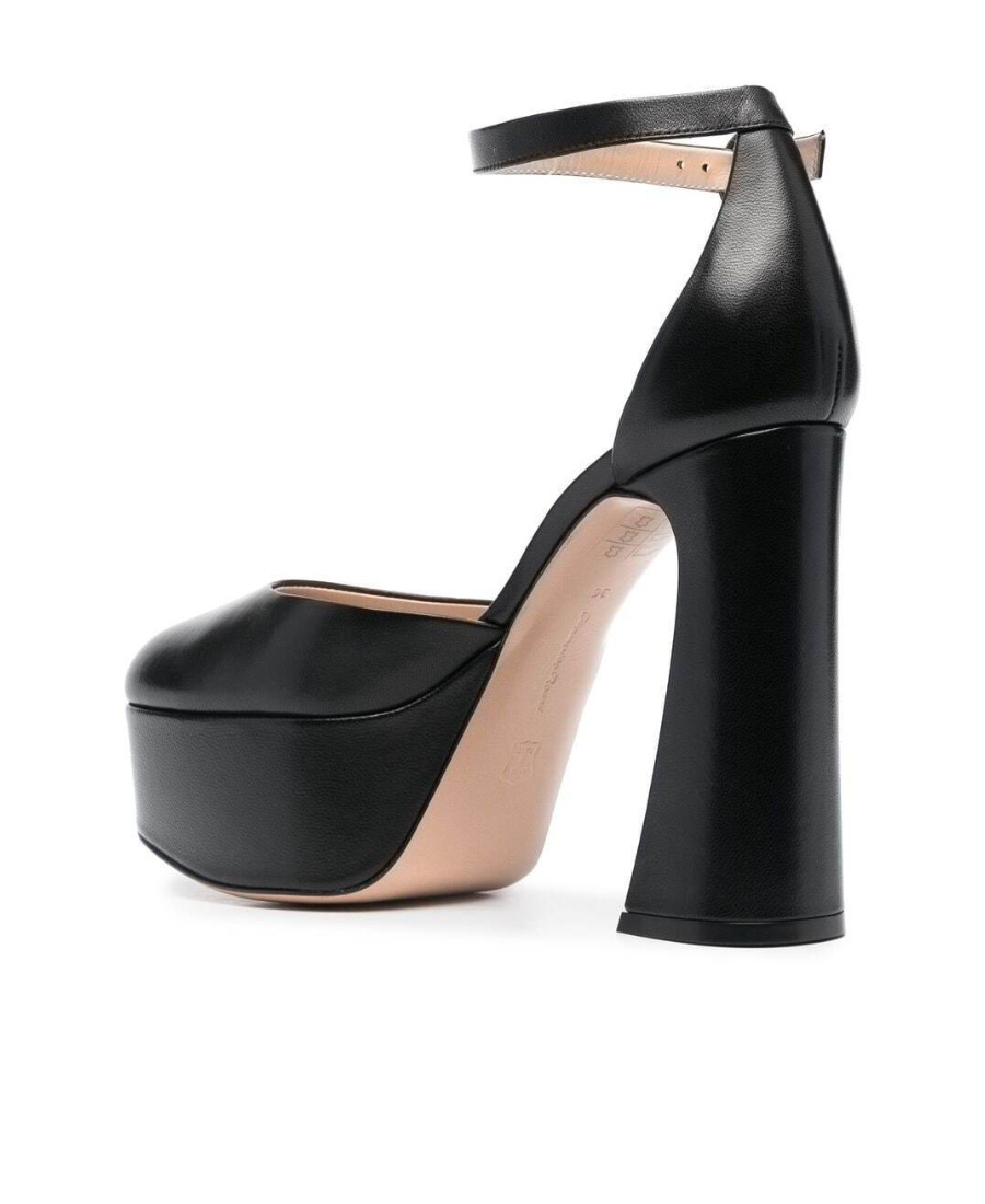 Gianvito Rossi Holly D'orsay Platform Pumps With Round Buckle In Black