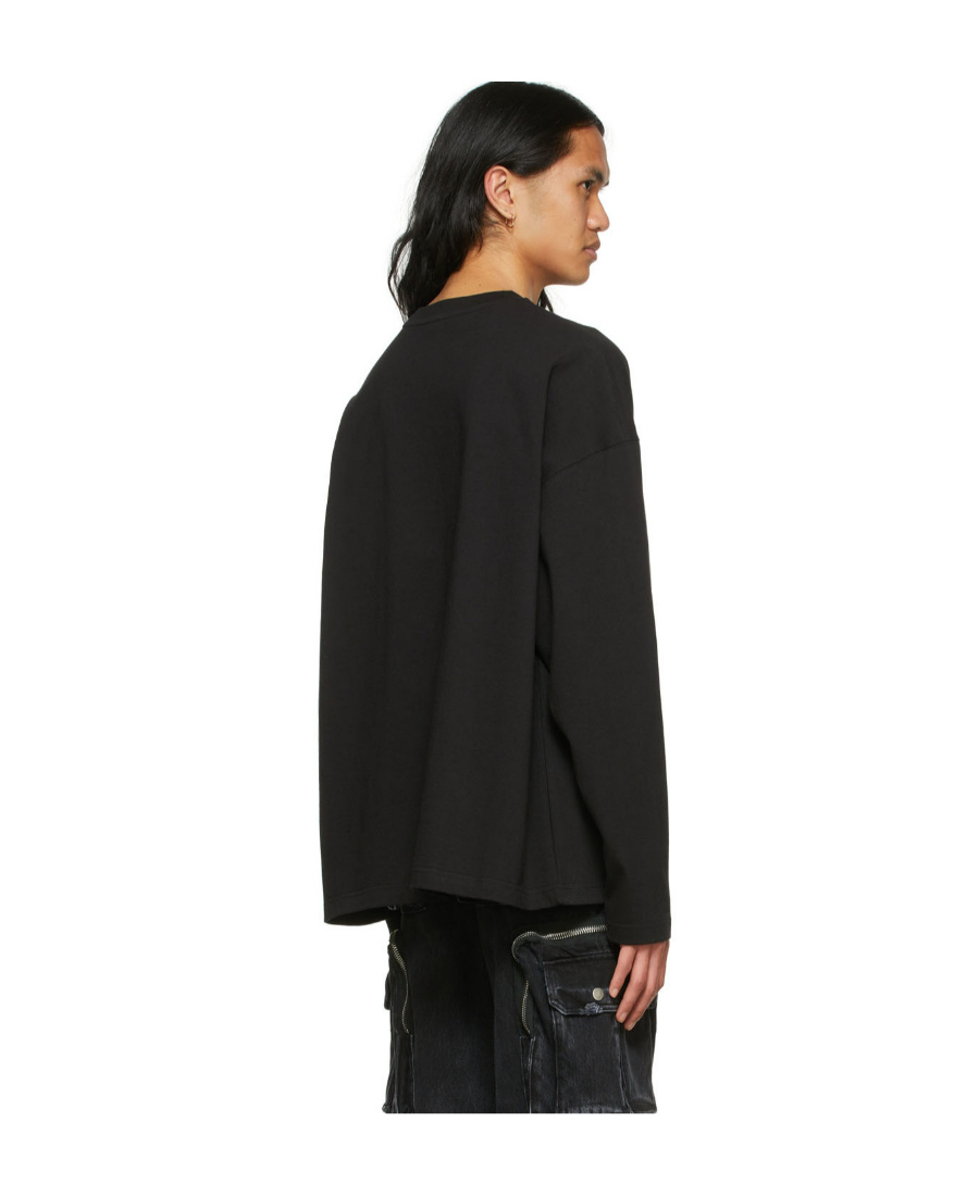 We11 Done Logo Details Long-sleeved T-shirt In Black