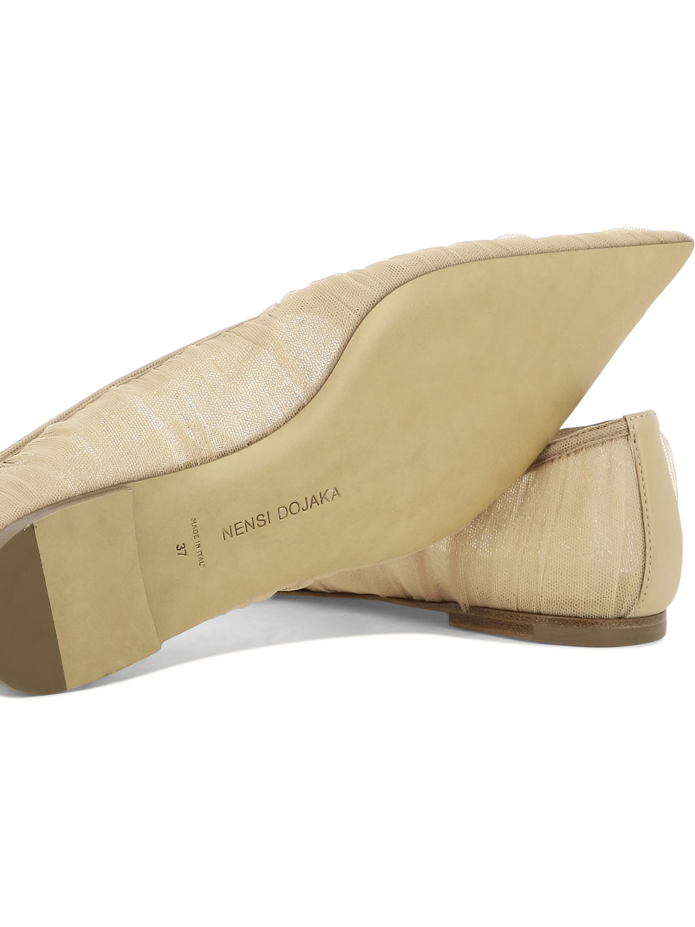 Shop Nensi Dojaka Pointed Ballet Flats In Nude